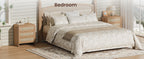 Rattan Nightstand with 3 Drawers for Modern Bedrooms.