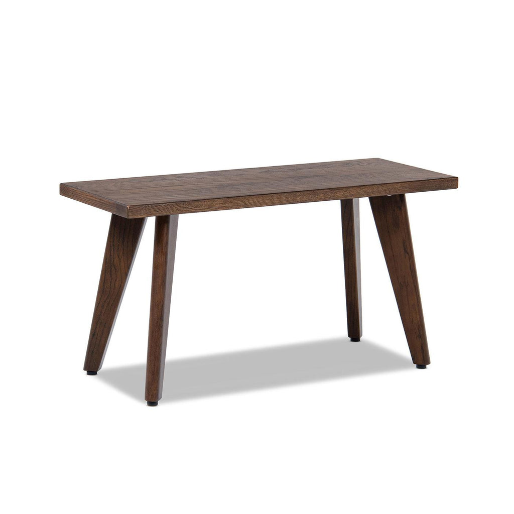 Capri 35.5' Solid Red Oak Wood Bench, Dark Brown Red Oak.