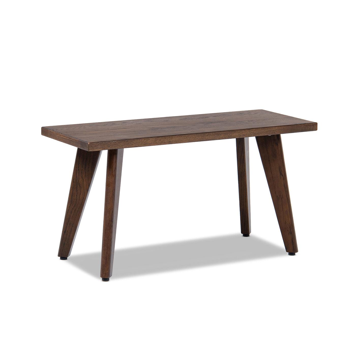 Capri 35.5' Solid Red Oak Wood Bench, Dark Brown Red Oak.