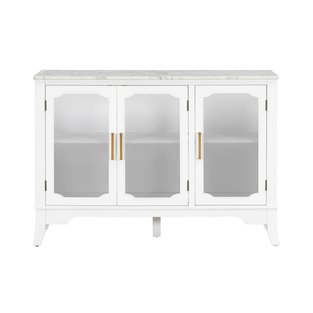 Storage Cabinet for Entrance - Large White Cabinet with 3 Doors.