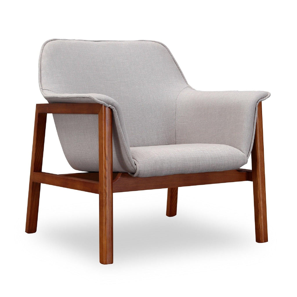 Miller Linen Weave Accent Armchair in Gray.