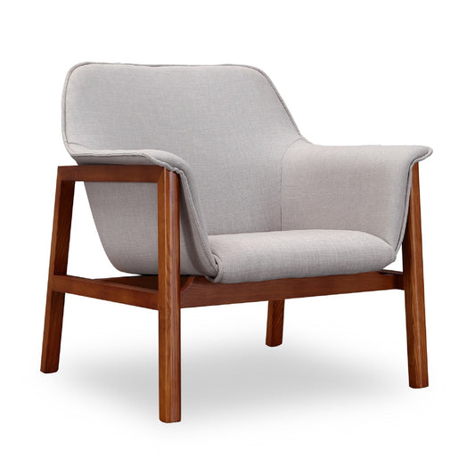 Miller Linen Weave Accent Armchair in Gray