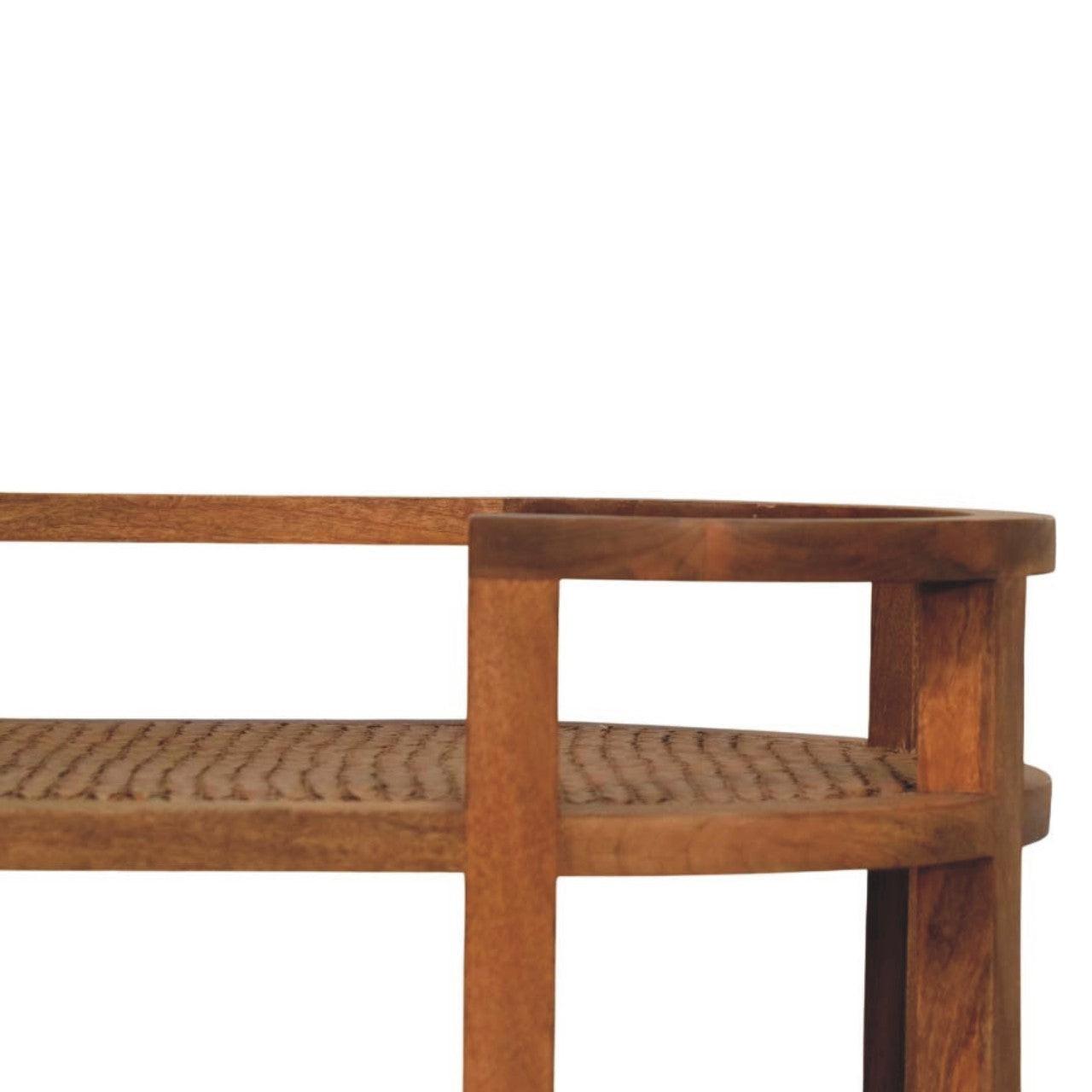 Solid Wood Isla Curved Butler Console with Storage.