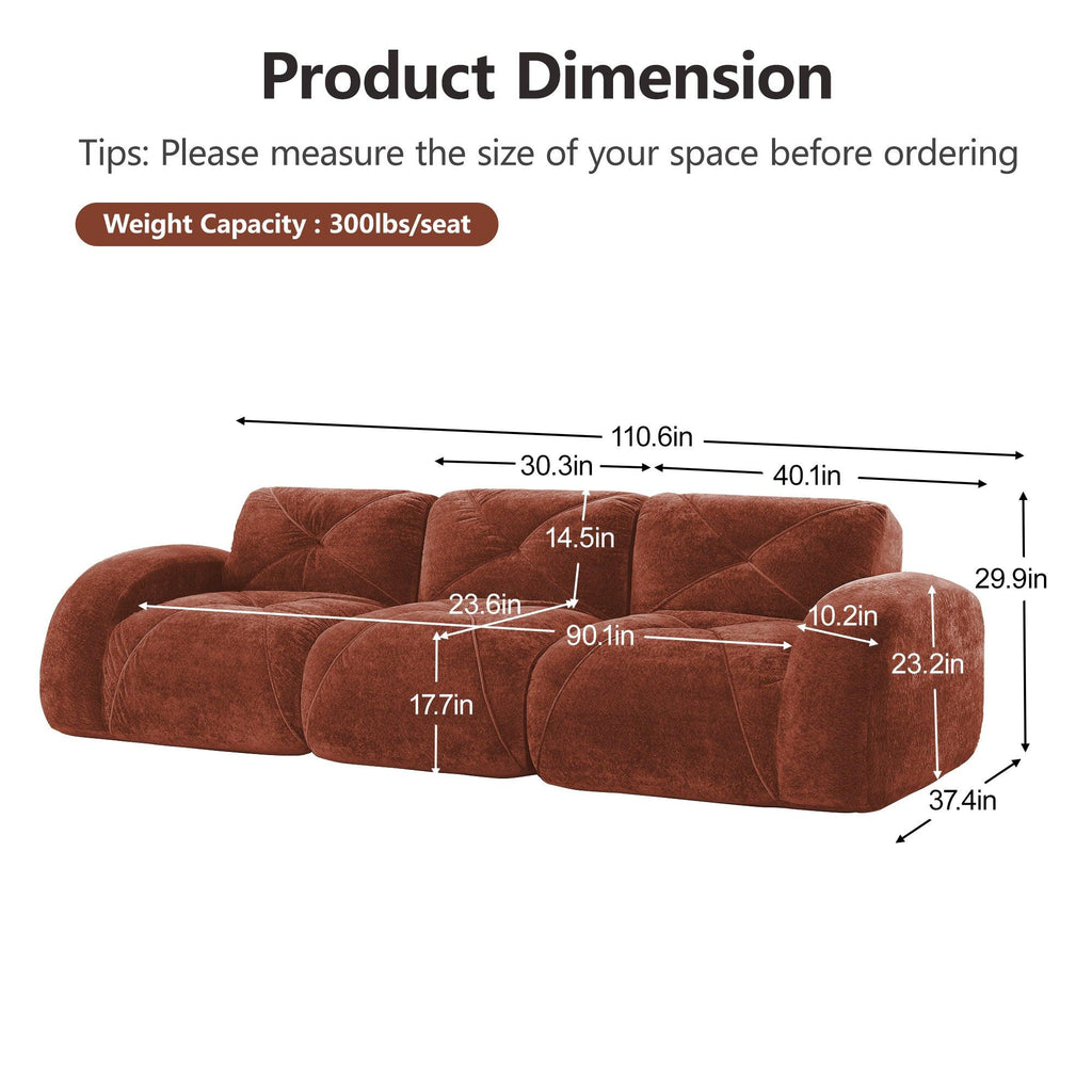 Modern Velvet Sofa Set - Comfy 2 Piece Couch.