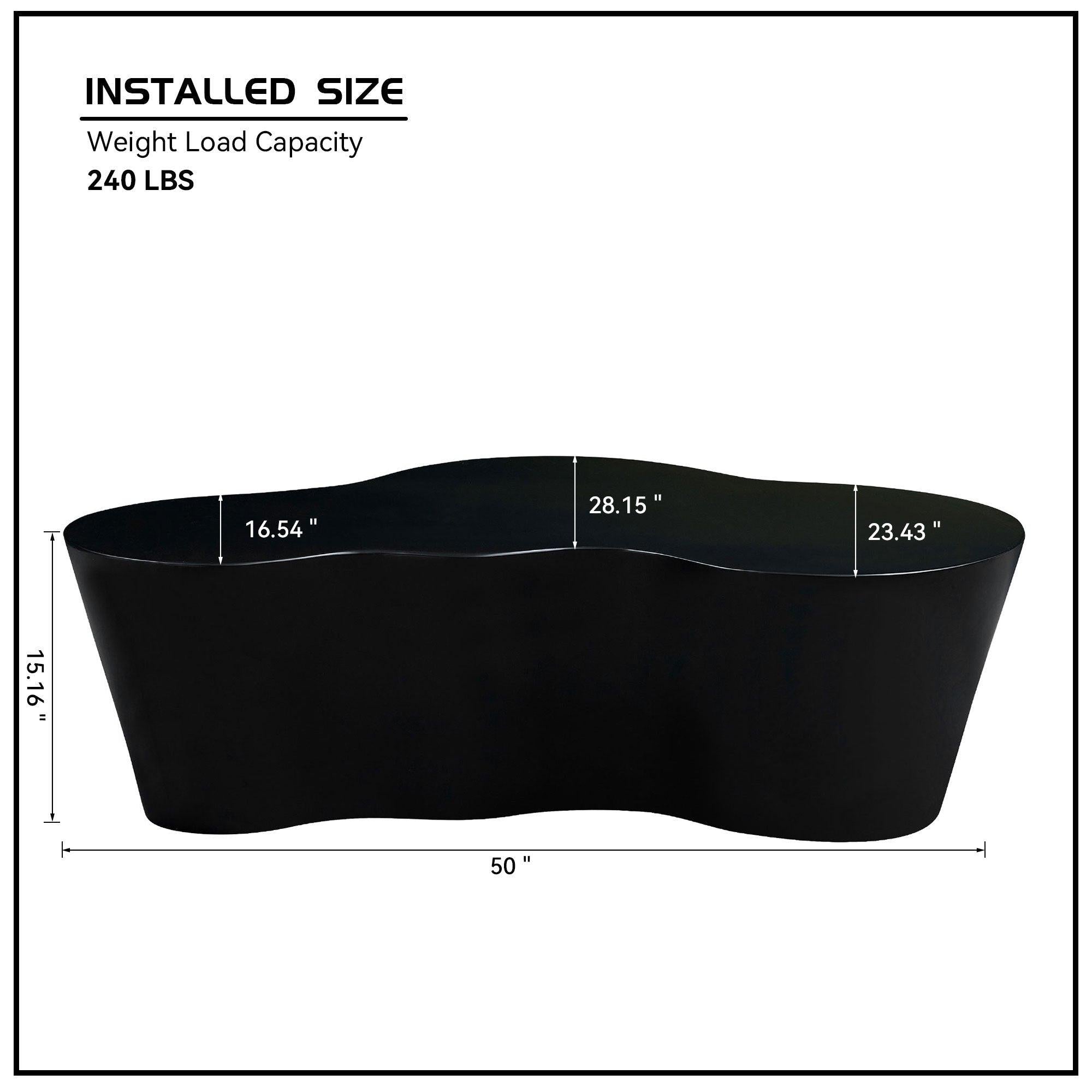50 Inch Unique Shape Coffee Table for Living Room.