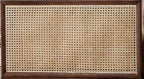 Mid-Century Modern Beige Chair with Walnut Finish.