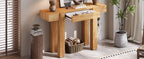 Rustic Wood Console Table with Outlet & Hidden Drawer.