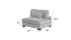 Gray armless chair from Bentley Modular Sectional Sofa with 45x45 inch dimensions, highlighting plush corduroy texture and modern proportions.