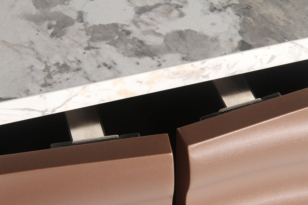 Modern Luxury Sideboard Cabinet with Unique 3D Wave Texture.