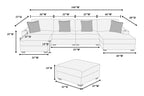 6-PC Modular Sectional Sofa Set with USB Cup Holder.