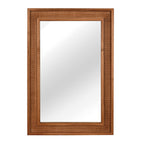 Rattan Solid Wood Frame Mirror for Home Decor.