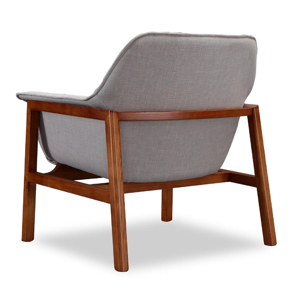 Miller Linen Weave Accent Armchair in Gray.