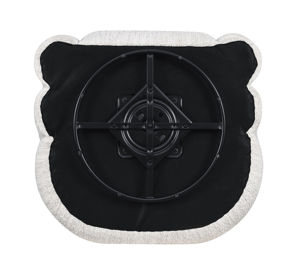 Underside view of White Swivel Chair Contemporary showing the swivel base mechanism for smooth 360-degree rotation and easy assembly.