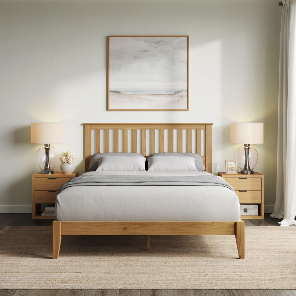 Malinda Mission Style Queen Panel Bed for Modern Spaces.
