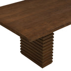 Walnut Dining Table 95 Inch - Solid Wood | Seats 8, angled view of tabletop and pedestal showcasing rich walnut finish.