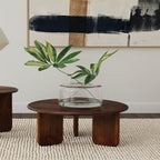 Columbo Brown Round Coffee Table - Mango Wood Design.