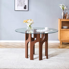 Mid-Century Modern Glass Dining Table for Small Spaces.