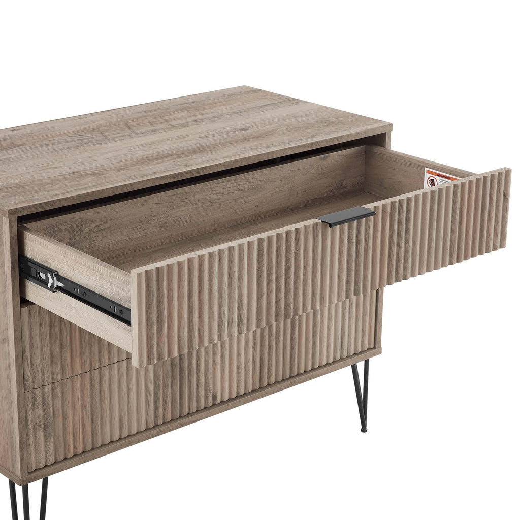 Dumbo 35' Fluted Dresser in Rustic Gray (3-Drawer).