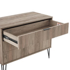 Dumbo 35' Fluted Dresser in Rustic Gray (3-Drawer).