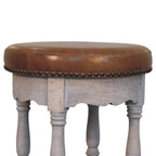 Solid Wood Rustic Charm Stool for Dining Room Use.
