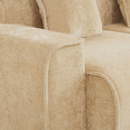 Detailed view of armrest stitching and velvet texture on 3-seat Modular Velvet Sectional Sofa. Durable and stylish for everyday use.