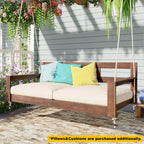 Acacia Wood Porch Swing Daybed Frame for Outdoor Relaxation.