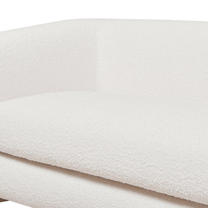 Close-up of Alpine Sherpa Sofa Ivory White boucle fabric texture showcasing soft, cozy upholstery for premium comfort.