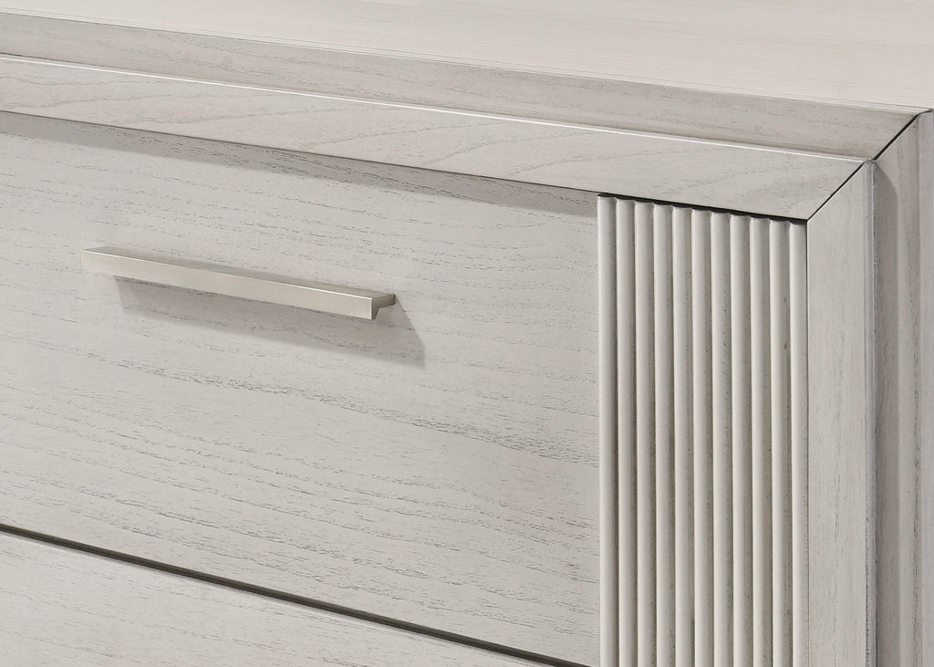Contemporary 4-Drawer Tall Storage Chest - Mist White.