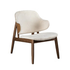 Mid-Century Modern Wingback Chair with Walnut Side Table.