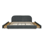 King Size Upholstered Bed Frame with Storage and Headboard.