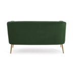 Retro Green Velvet Loveseat with Modern Design.