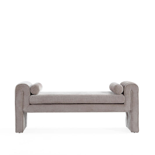 Modern Concord Chenille 59' Bench in Dove
