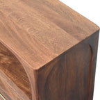 Solid Wood Arc-Line Media Console - Solid Wood Media Console.