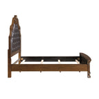 Elegant Queen Bed with Upholstered Headboard.