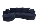 Curved Sectional Couch 2 Piece Set - Black.