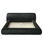 Contemporary Upholstered Queen Bed in Black Fabric.
