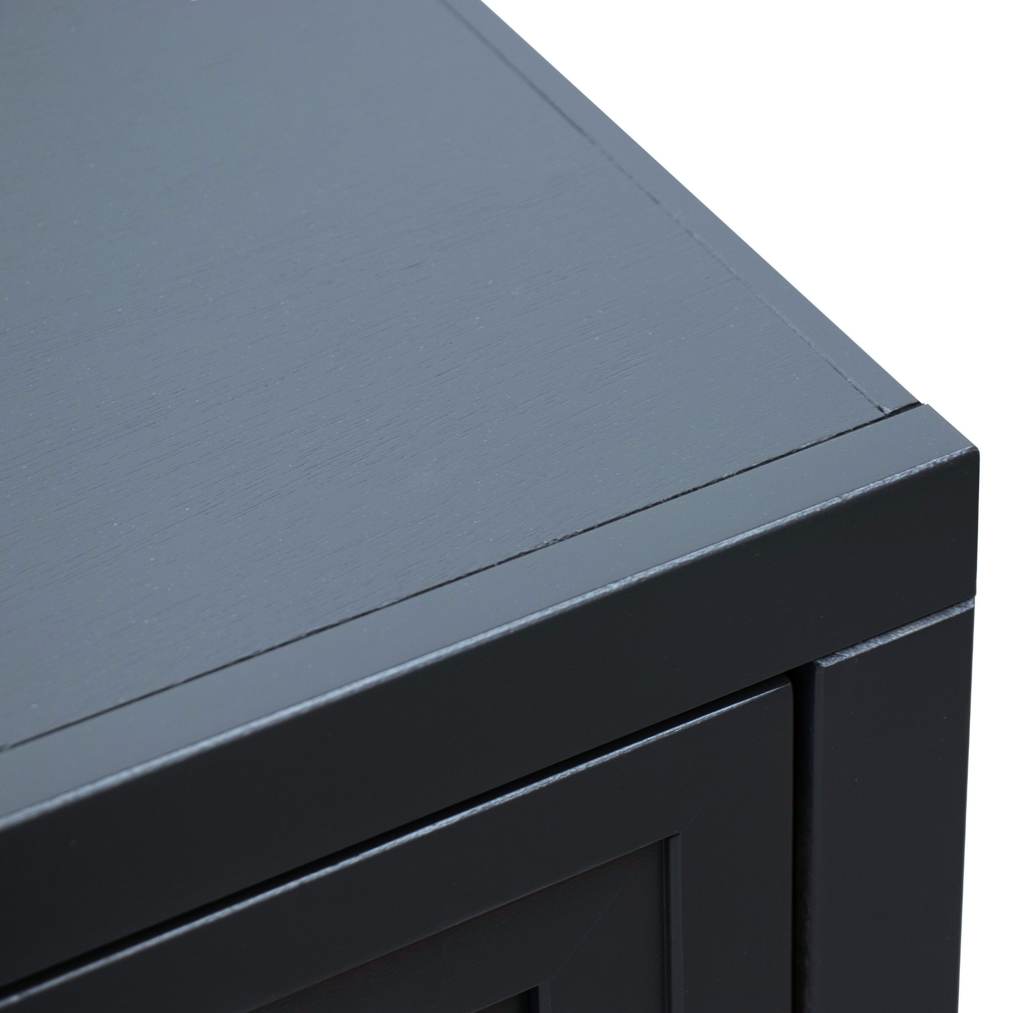 Close-up of the Nora 22 Inch End Table's Blue Denim finish, highlighting the smooth texture and quality craftsmanship of the tabletop.