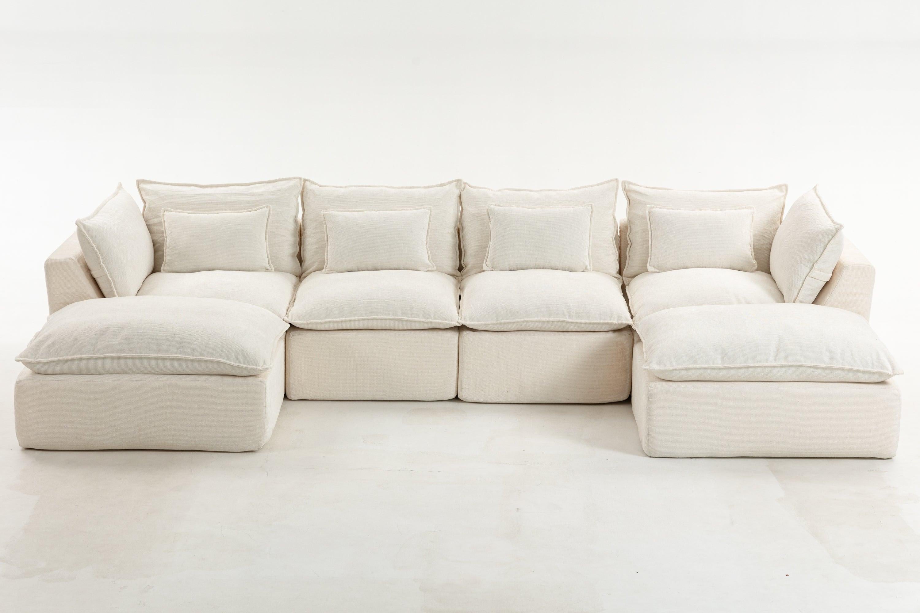 Oversized Modular Sectional Sofa with Wide & Deep Seat.