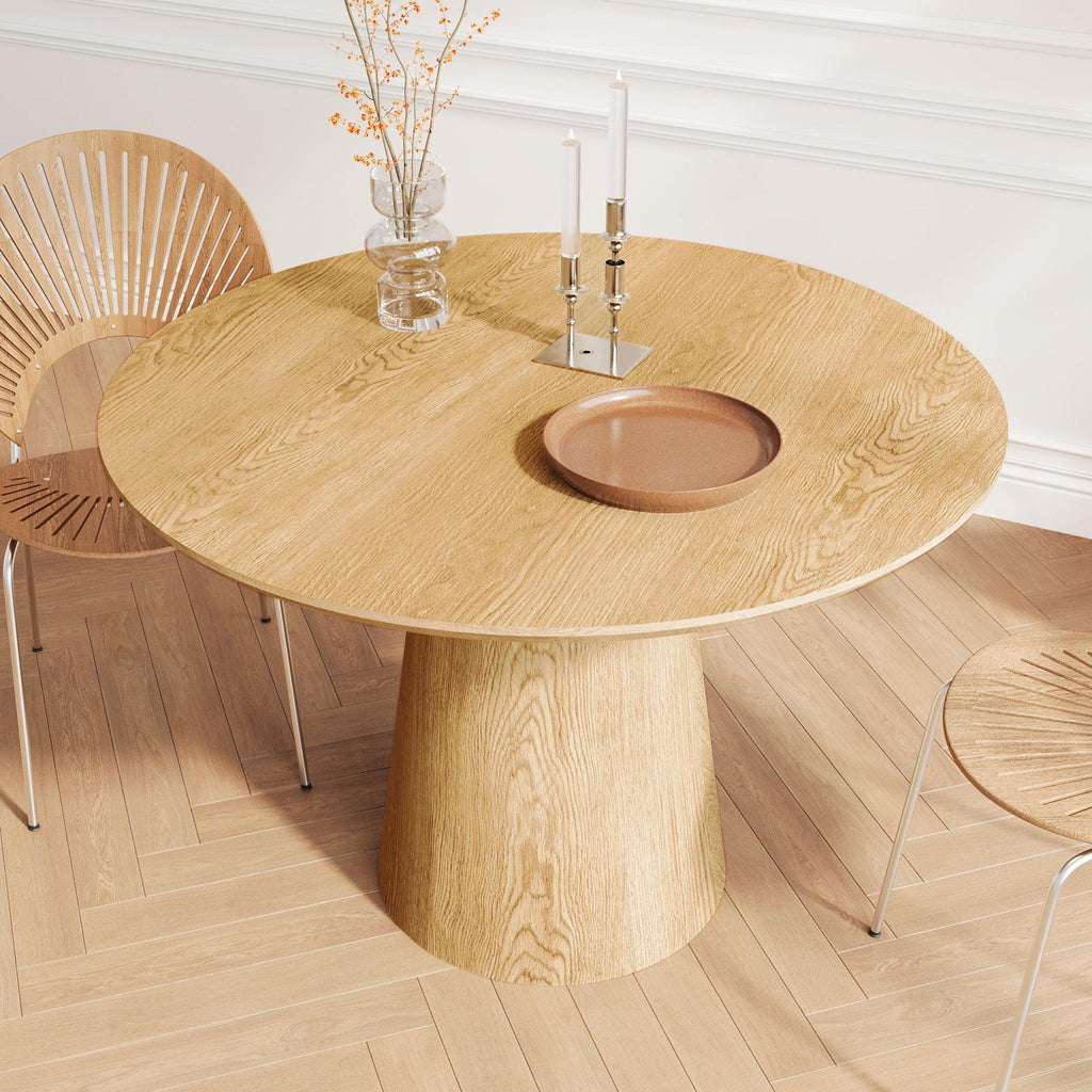 43 Inch Round MDF Dining Table for Modern Spaces.