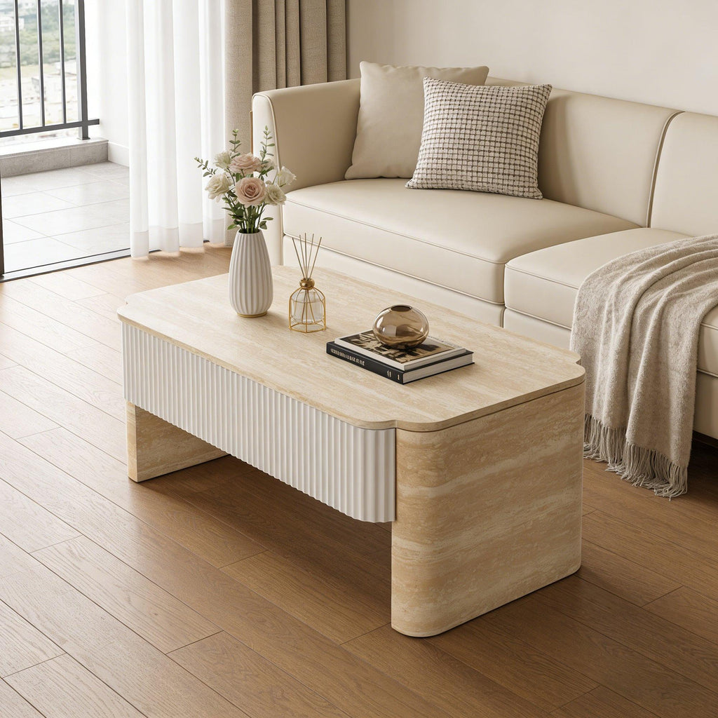 Lift Top Coffee Table with Hidden Storage for Small Spaces.