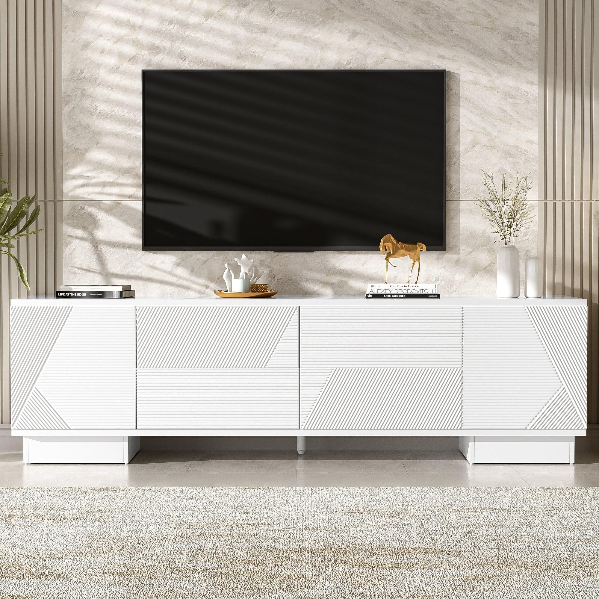 70.8'' Modern TV Stand for 75 Inch TVs - Stylish Storage Solution.