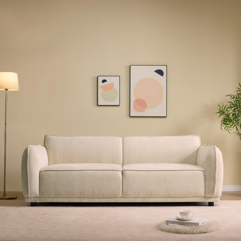 Oslo 84' Round Arm 3 Seater Modern Upholstered Boucle Sofa,Living Rooms,Bedrooms,Apartment Office.