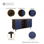 Duane 59' Fluted Sideboard in Navy Blue.