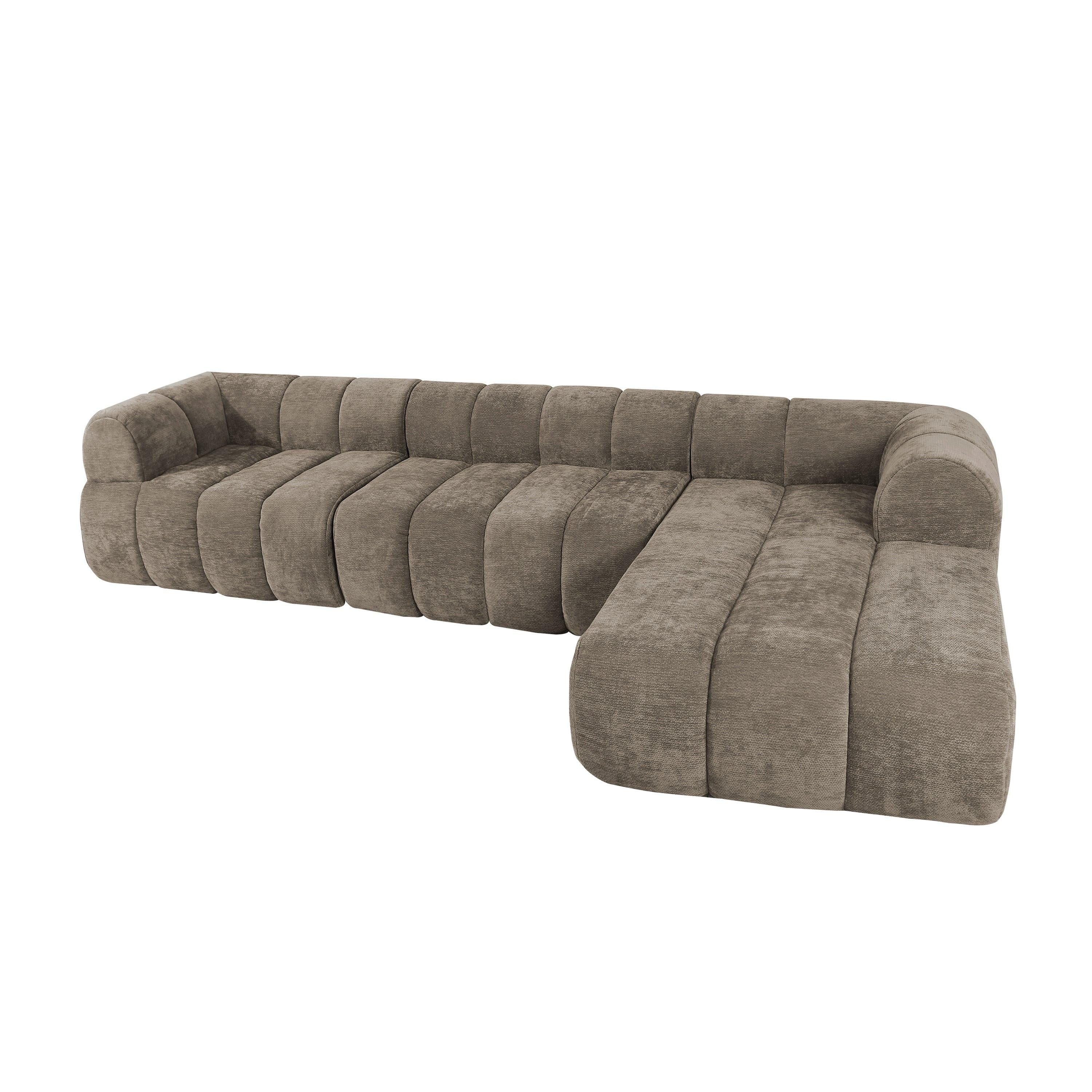 122' Modern L-Shaped Sectional Sofa with Chaise Lounge.