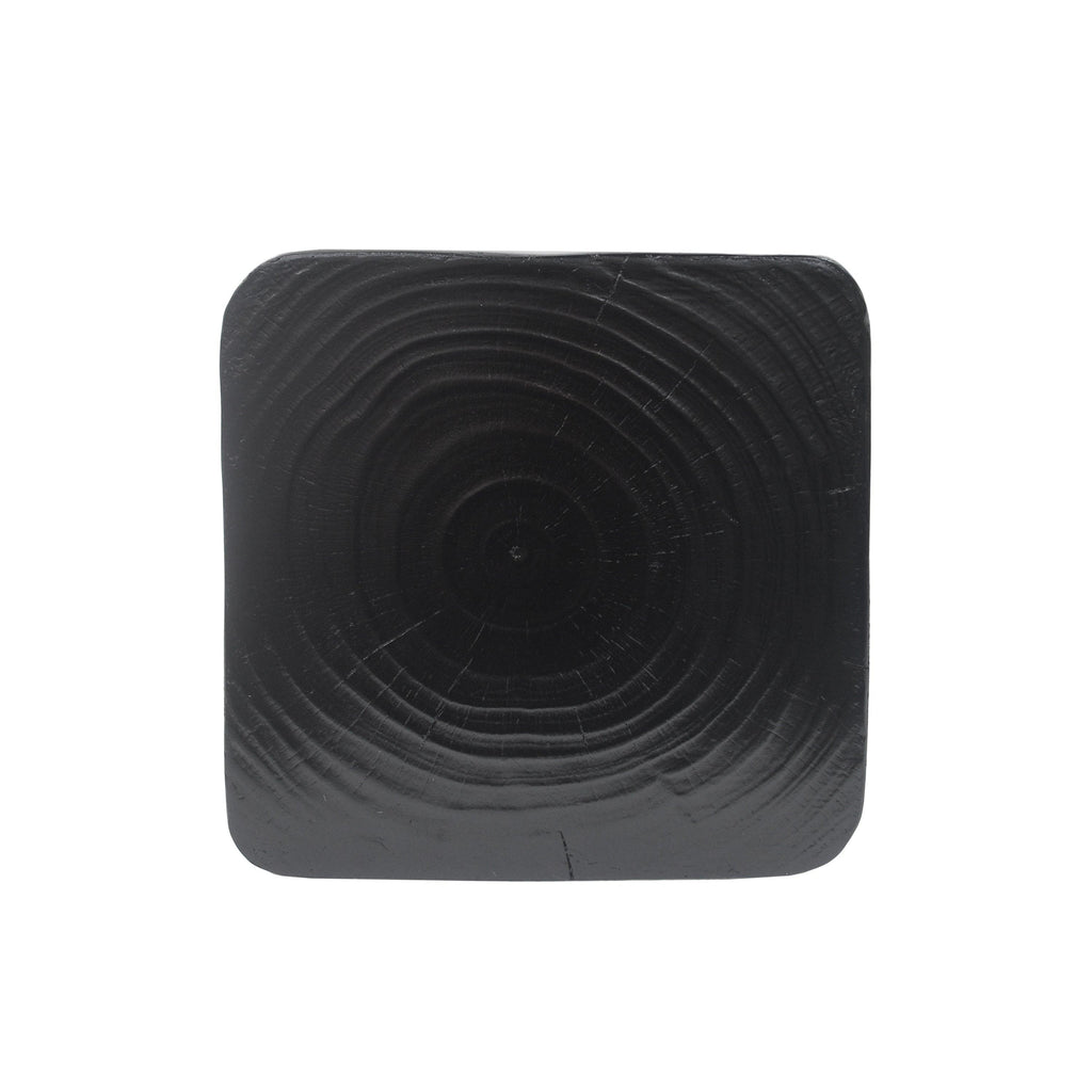 Outdoor Side Table,Twist Shape End Table,Decorative Accent Table,Garden Stool Table for Patio Balcony Beach Pool Side,Lightweight Concrete,Wood Like Texture,Black Color.