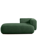 Upholstered Chaise Lounge - Green Foam & Spring Design.