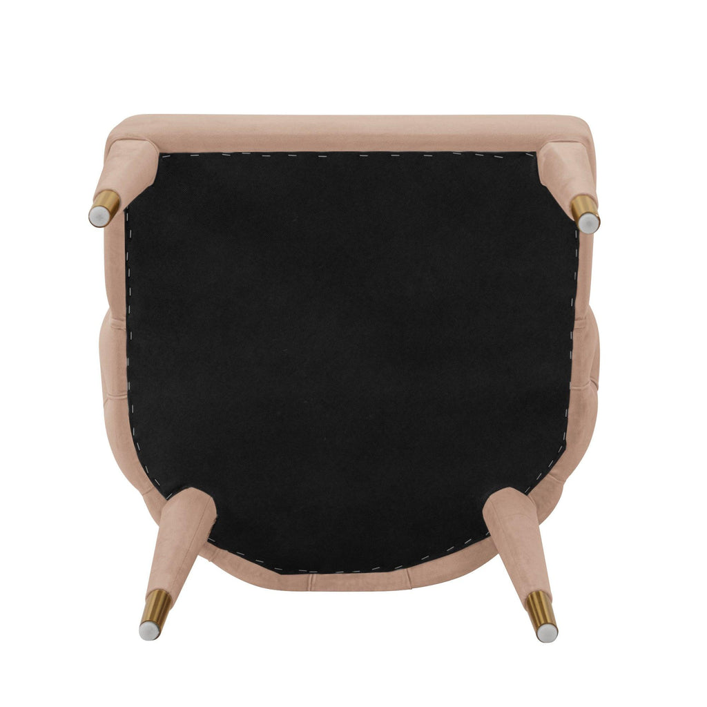 Maya Velvet Dining Chair in Nude.