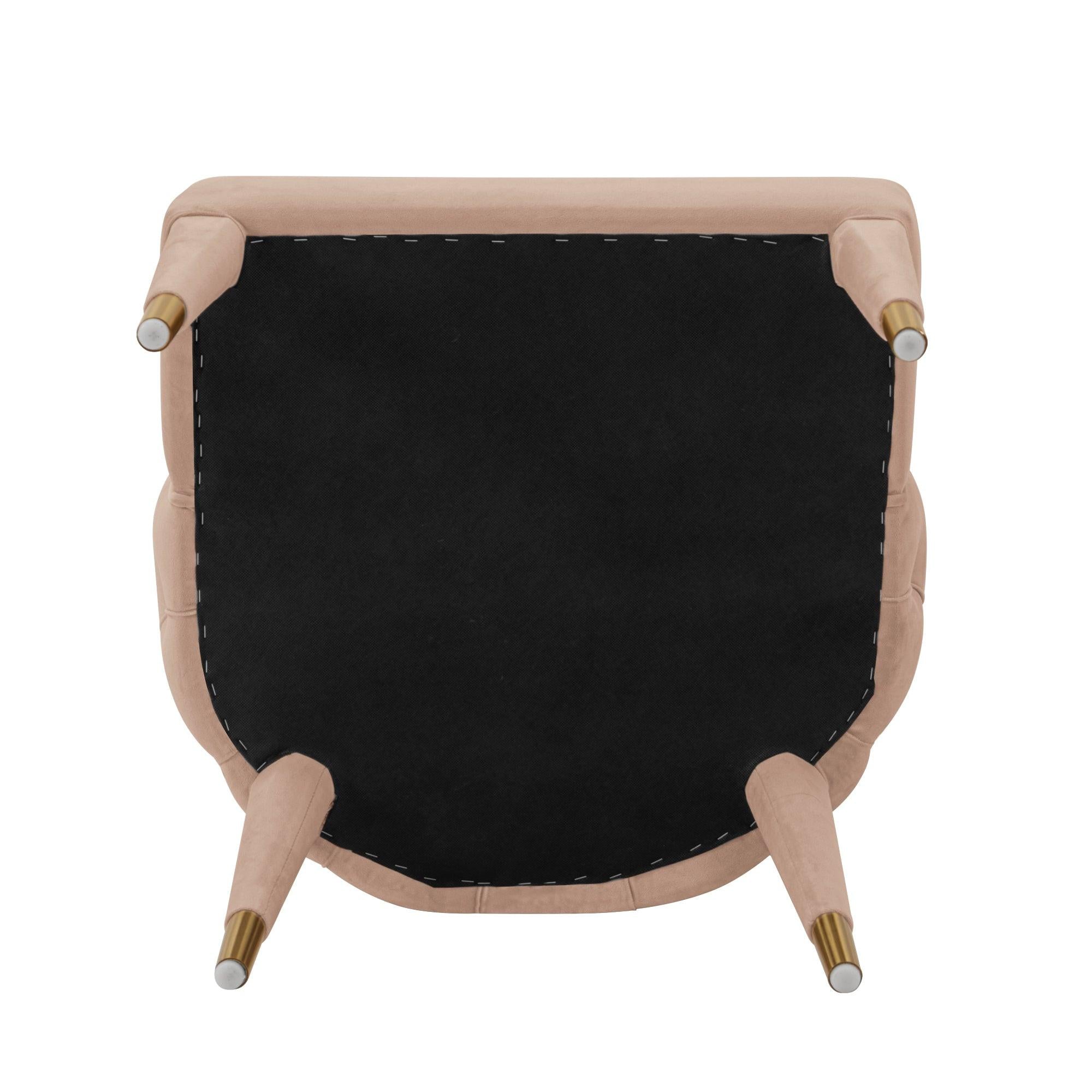 Maya Velvet Dining Chair in Nude.