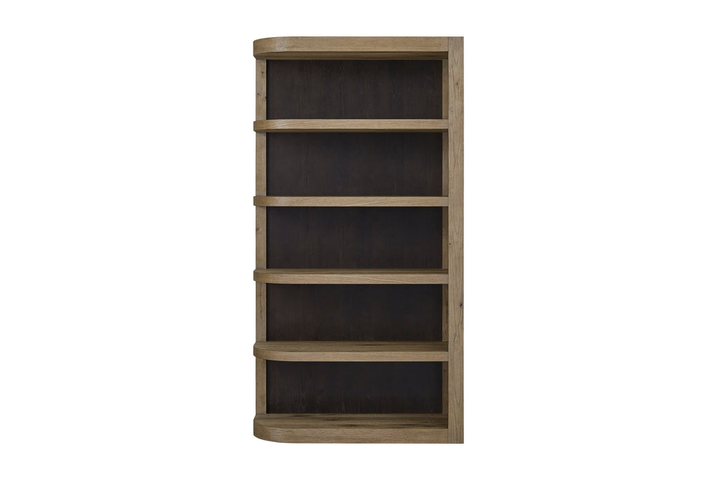 Solid wood Reversible Oak Etagere featuring natural oak grain and dark backing, ideal for flexible shelving needs.