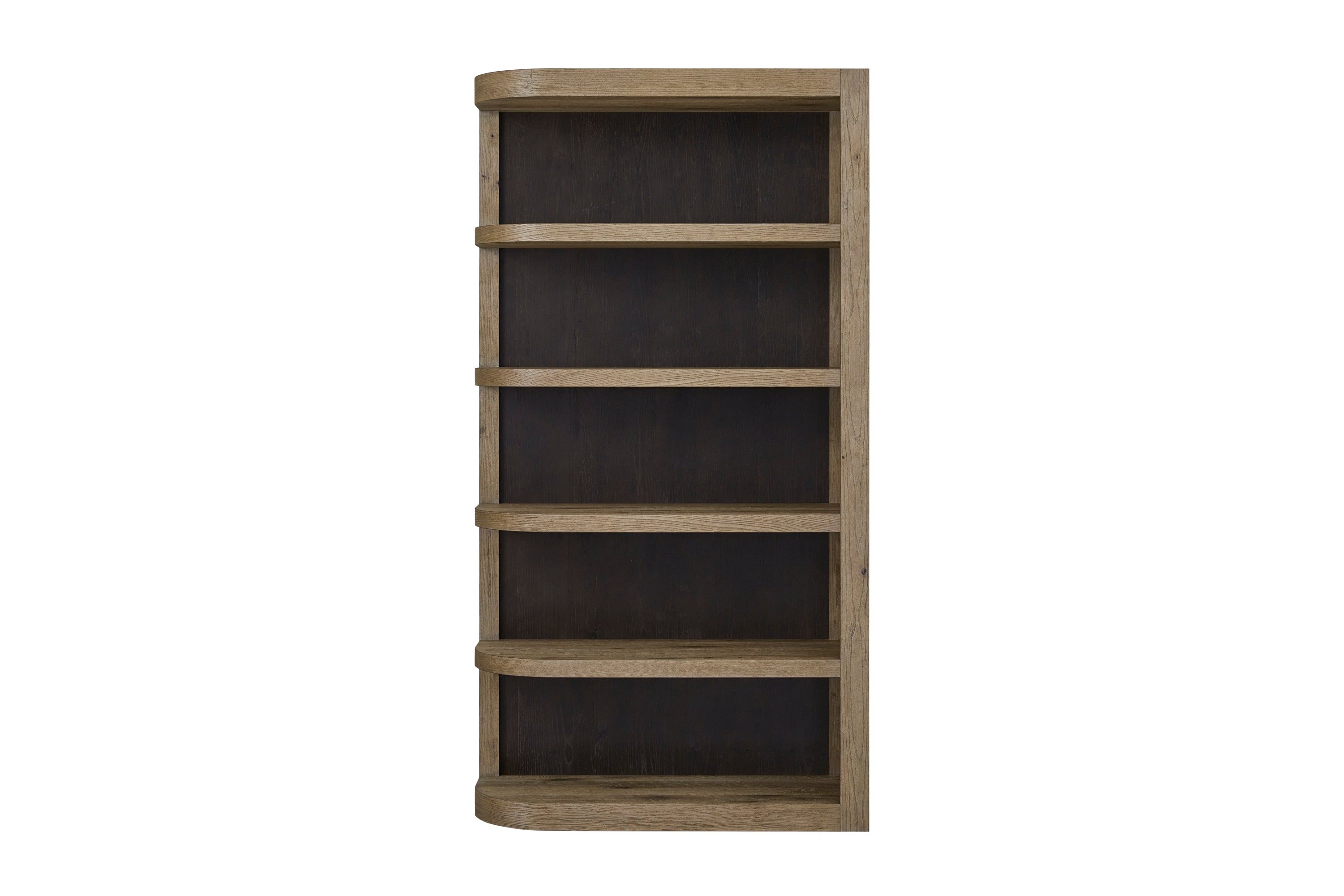 Solid wood Reversible Oak Etagere featuring natural oak grain and dark backing, ideal for flexible shelving needs.